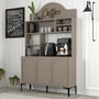 Hanah Home Lyon 120 Mueble Barra de Café con Almacenamiento, 120cm Ancho, 202cm Alto, Atlas y Negro