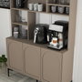 Hanah Home Lyon 120 Mueble Barra de Café con Almacenamiento, 120cm Ancho, 202cm Alto, Atlas y Negro