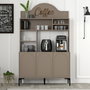 Hanah Home Lyon 120 Mueble Barra de Café con Almacenamiento, 120cm Ancho, 202cm Alto, Atlas y Negro
