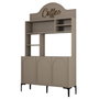Hanah Home Lyon 120 Mueble Barra de Café con Almacenamiento, 120cm Ancho, 202cm Alto, Atlas y Negro