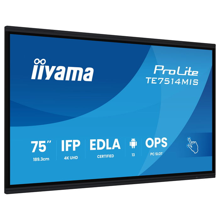 iiyama ProLite TE7514MIS-B2AG 189,3cm/75" 4K UHD VA Touch 8ms 60Hz 24/7 4xHDMI DP USB-C LAN WiFi 4x54W Speaker Black iiyama ProLite TE7514MIS-B2AG 189,3cm/75" 4K UHD VA Touch 8ms 60Hz 24/7 4xHDMI DP USB-C LAN WiFi 4x54W Speaker Black