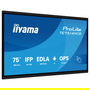 iiyama ProLite TE7514MIS-B2AG 189,3cm/75" 4K UHD VA Touch 8ms 60Hz 24/7 4xHDMI DP USB-C LAN WiFi 4x54W Speaker Black