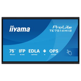 iiyama ProLite TE7514MIS-B2AG 189,3cm/75" 4K UHD VA Touch 8ms 60Hz 24/7 4xHDMI DP USB-C LAN WiFi 4x54W Speaker Black