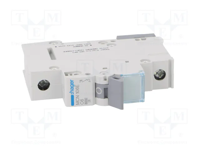 HAGER MCN106E Interruptor Magnetotérmico 6A 1 Polo 6kA HAGER MCN106E Interruptor Magnetotérmico 6A 1 Polo 6kA