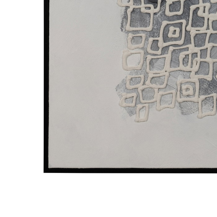 Cuadro Abstracto Blanco-Negro 90 X 120 cm