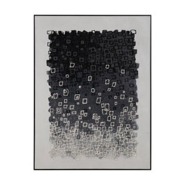 Ixia Cuadro Abstracto Blanco-Negro 90 x 120 cm