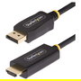StarTech Cable Adaptador DisplayPort a HDMI 3m 4K 60Hz HDR DP a HDMI 2.0b Convertidor Activo de Vídeo Macho a Macho Negro Chapado en Oro