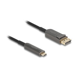 DeLOCK 81604 Cable Activo USB-C a DisplayPort 8K 60 Hz 40 Gbps, 5 m, Negro, Thunderbolt 3
