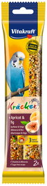 Vitakraft Barritas para Periquitos con Albaricoque e Higo - Snack Natural con Fruta Seca para Aves, Pack de 14 Unidades (7x2)