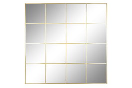 DKD Home Decor Espejo Ventana Dorado de Hierro y Cristal 122x122 cm