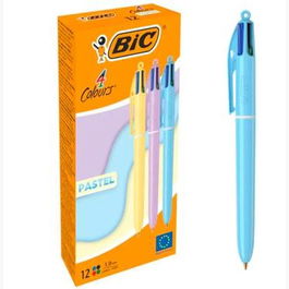 Bic Bolígrafo 4 Colores Cuerpo Pastel Surtidos Caja 12 Unidades