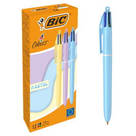 Bic Bolígrafo 4 Colores Cuerpo Pastel Surtidos Caja 12 Unidades
