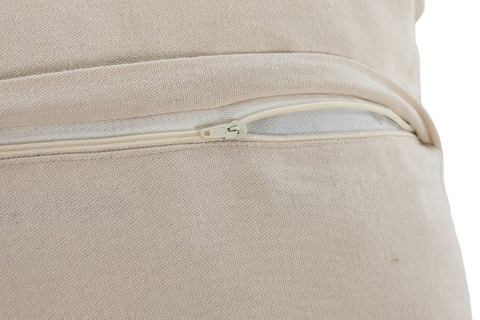 DKD Home Decor Cojín Boho Blanco Roto Natural 45x45 cm Algodón Yute Poliéster (2 Unidades)