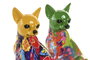 DKD Home Decor Set de 2 Figuras de Resina Chihuahua Multicolor