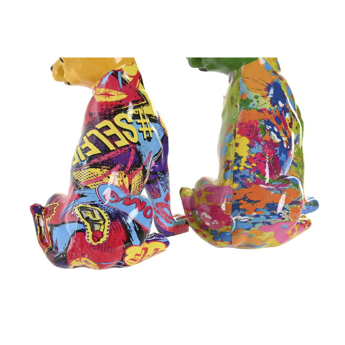 DKD Home Decor Set de 2 Figuras de Resina Chihuahua Multicolor