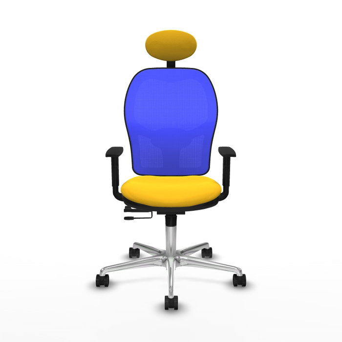 PIQUERAS Y CRESPO Silla de oficina Jorquera con mecanismo Sincro/Traslack Amarillo y Azul PIQUERAS Y CRESPO Silla de oficina Jorquera con mecanismo Sincro/Traslack Amarillo y Azul