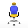 PIQUERAS Y CRESPO Silla de oficina Jorquera con mecanismo Sincro/Traslack Amarillo y Azul