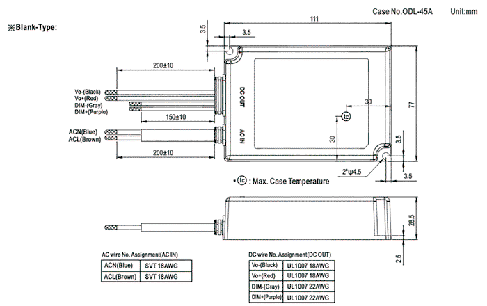 MEAN WELL ODLV-45-36 Alimentador LED 45W 36VDC 1,25A