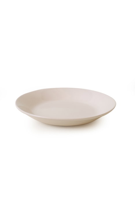 Hermia X00017610 Juego de Platos de Gres Cerámico, Crema, 21 cm / 380 ml (6 Piezas), Antibacteriano, Ecológico, Apto Microondas y Lavavajillas