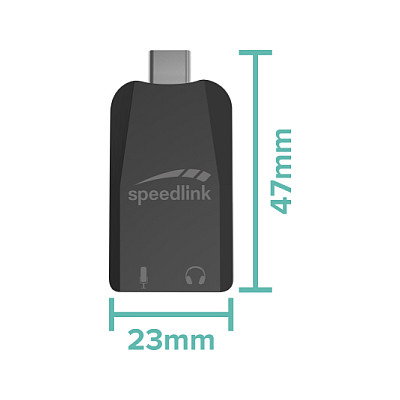 Speedlink VIGO USB-C Soundkarte, Negro