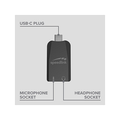 Speedlink VIGO USB-C Soundkarte, Negro