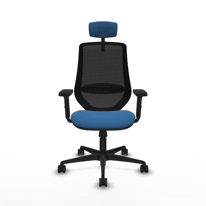 PIQUERAS Y CRESPO Silla de oficina Mardos con mecanismo Sincro, Azul claro y Negro