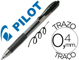 Pilot Bolígrafo G-2 Negro Tinta Gel Retráctil, Punta 0.7mm, Trazo 0.4mm, 70% Reciclado