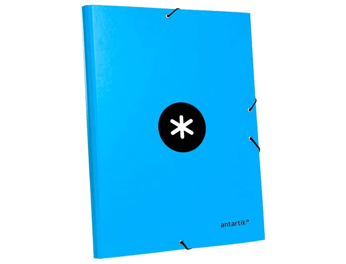 Antartik Carpeta de gomas tres solapas azul A4