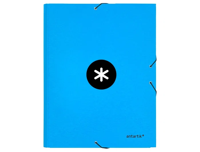 Antartik Carpeta de gomas tres solapas azul A4