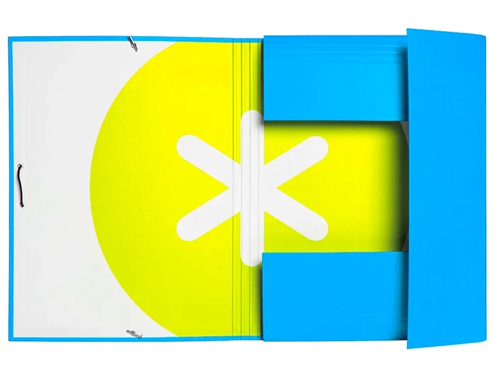 Antartik Carpeta de gomas tres solapas azul A4