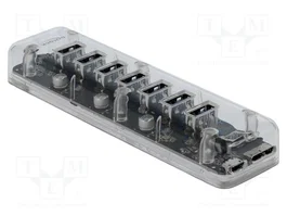 DeLOCK Hub USB 3.0 con 7 puertos, Transparente, 64088