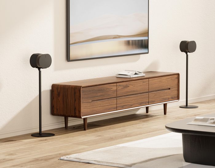Sonos Era 300 Altavoz Inteligente - Soporte de Piso Vivolink para Elevación y Gestión de Cables, Color Negro
