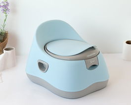 KioKids Orinal Infantil Con Tapa Azul Y Gris +12 Meses