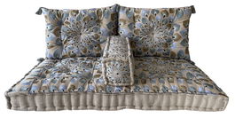 DKD Home Decor Sillon Azul Beige 150 x 76 x 20 cm Set de 4