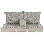 DKD Home Decor Sillon Set 4 Algodon Azul y Beige