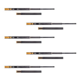 Emuca Lote de 5 juegos de guías para cajones, de bolas, altura 45mm, profundidad 550mm, extracción total, cierre suave, Negro