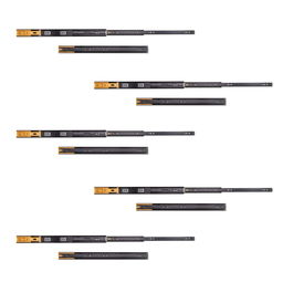 Emuca Lote de 5 juegos de guías para cajones, de bolas, altura 45mm, profundidad 550mm, extracción total, cierre suave, Negro