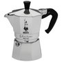 Bialetti Moka Express 3TZ, Cafetera Italiana de Aluminio, 3 Tazas, Plata y Negro