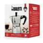 Bialetti Moka Express 3TZ, Cafetera Italiana de Aluminio, 3 Tazas, Plata y Negro