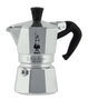Bialetti Moka Express 3TZ, Cafetera Italiana de Aluminio, 3 Tazas, Plata y Negro