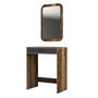 Hanah Home Lizbon Mirror - Tocador con Espejo, Nogal y Antracita, 70cm Ancho x 84.7cm Profundidad x 40cm Alto