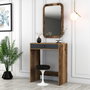 Hanah Home Lizbon Mirror - Tocador con Espejo, Nogal y Antracita, 70cm Ancho x 84.7cm Profundidad x 40cm Alto
