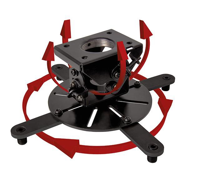 B-Tech BT899XL Soporte Techo Proyector Universal, Ajuste Micro, 25kg Max, Negro