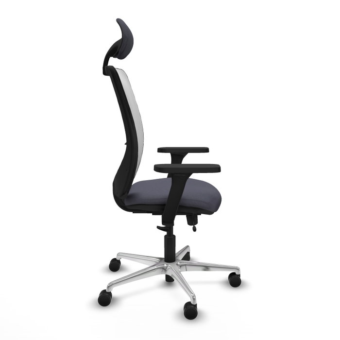 PIQUERAS Y CRESPO Silla de oficina Zulema con mecanismo Sincro/Traslack, Gris oscuro y Blanco