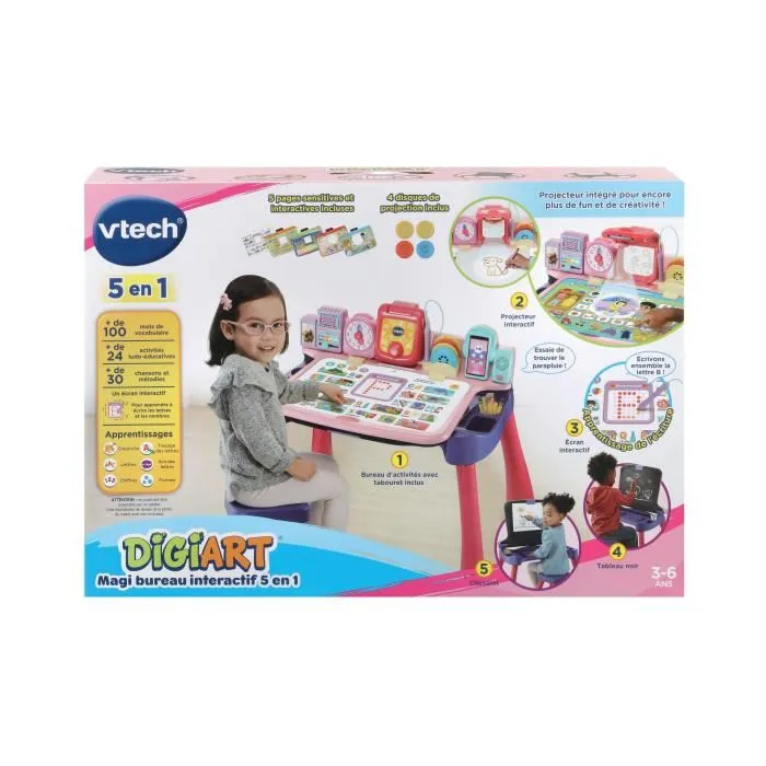 VTECH - Escritorio interactivo Magi 5 en 1 - Rosa