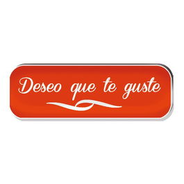 Etiquetas Regalo Adh. Holograficas Rollo 250 Uds. 45X15 Deseo Que Te Guste Rojo