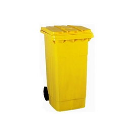 CONGOST Cubo de Basura Normaplas con Pedal y Ruedas, 120 Litros, Amarillo, Material Polipropileno, 93x48x56 cm