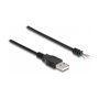 DeLOCK Cable USB 2.0 Tipo-A macho a 4 hilos abiertos, 1 m, Negro