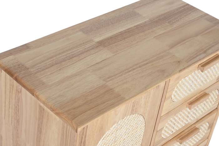 DKD Home Decor Buffet Rubberwood Ratan Natural