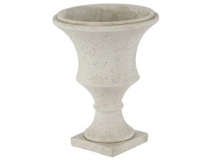 Ibergarden Macetero Copa Cemento Blanco Roto Mediano 18 cm x 24 cm x 18 cm (Set de 6)